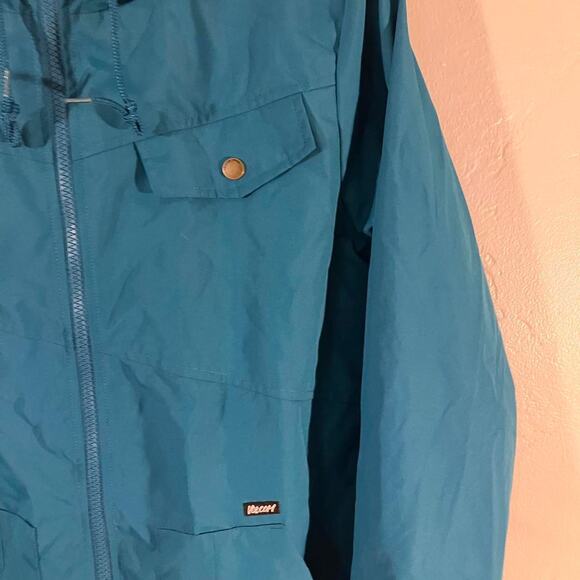 Volcom Jacket Softshell Hooded Mesh Lined Full‎ Zip Teal Blue - Picture 2 of 4